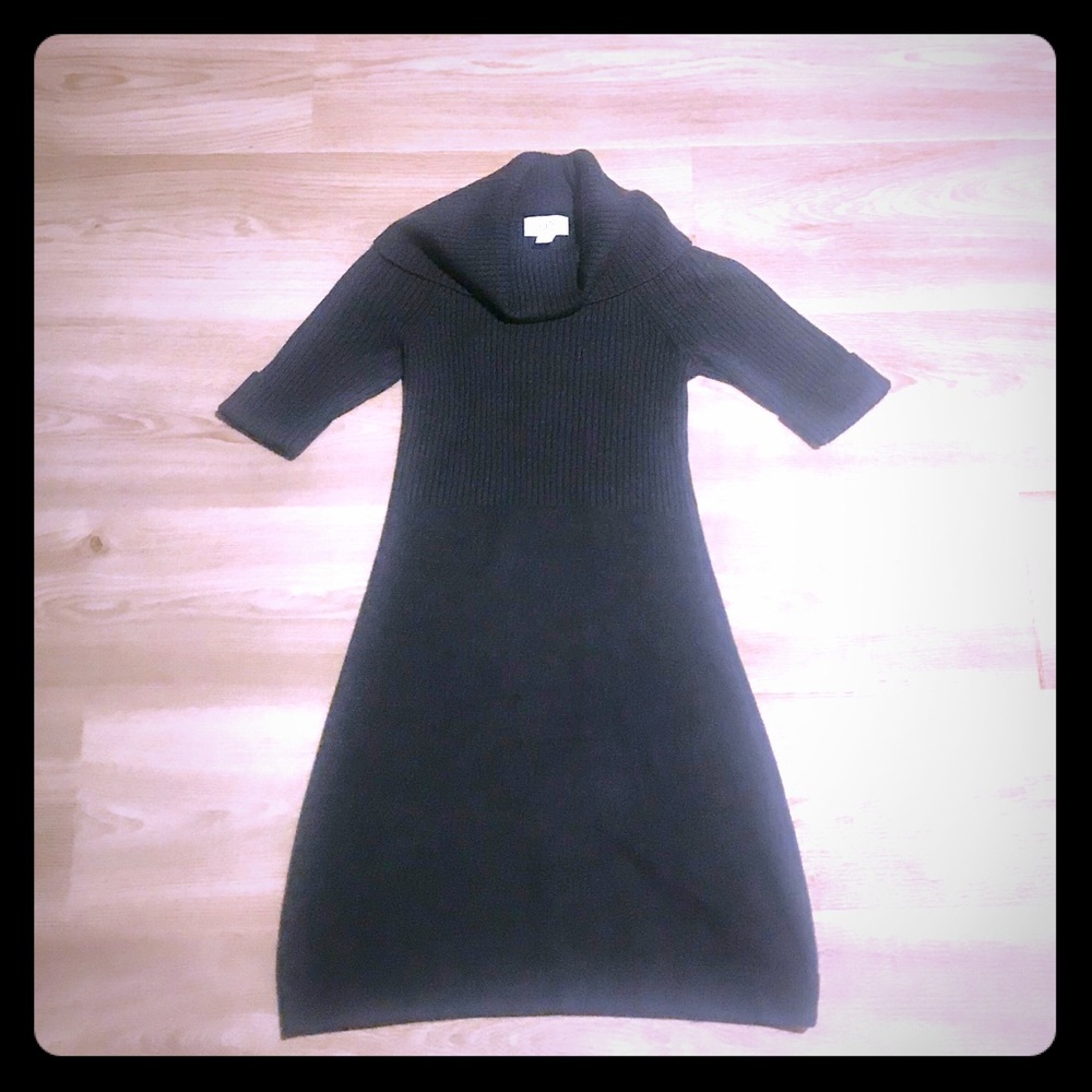 Loft cowl neck A line sweater knit dress